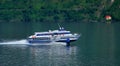 Fast hydrofoil ferry on Lake Como