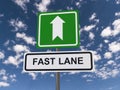 Fast lane traffic sign