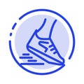 Fast, Leg, Run, Runner, Running Blue Dotted Line Line Icon