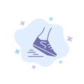 Fast, Leg, Run, Runner, Running Blue Icon on Abstract Cloud Background