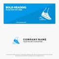 Fast, Leg, Run, Runner, Running SOlid Icon Website Banner and Business Logo Template