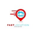 Fast Location Pin Icon Vector Logo Template Illustration Design Royalty Free Stock Photo