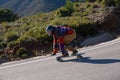 fast longboard downhill skater Royalty Free Stock Photo