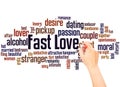 Fast love word cloud and hand writing concept Royalty Free Stock Photo