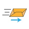 Fast mail flying right. Vector Royalty Free Stock Photo