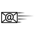 Fast mail and letter. speed vector. line art Royalty Free Stock Photo