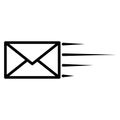 Fast mail and letter. speed vector. line art Royalty Free Stock Photo