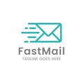 Fast Mail logo design template Royalty Free Stock Photo