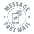 Fast mail logo, simple gray style Royalty Free Stock Photo