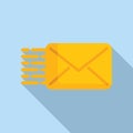 Fast mail send icon flat vector. Express shipping Royalty Free Stock Photo