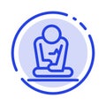 Fast, Meditation, Training, Yoga Blue Dotted Line Line Icon