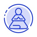 Fast, Meditation, Training, Yoga Blue Dotted Line Line Icon