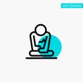 Fast, Meditation, Training, Yoga turquoise highlight circle point Vector icon