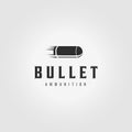 Fast Minimalist Bullet Logo Vintage Vector Illustration Design Ammo Ammunition