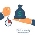 Fast money. Granting a loan in a short time.