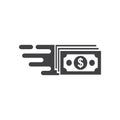 Fast money icon, quick transfer of vector icon isolated white background Royalty Free Stock Photo