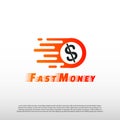 Fast money logo concept, financial icon, dollar sign, illustration element-vector Royalty Free Stock Photo