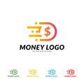 Fast money logo Design Concept Vector. Fast Coin logo Template
