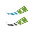 fast money logo pay icon vector of cash and digital symbol logotype design