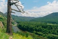 the fast mountain river bely ius in Khakassia on a hot summer day.