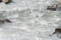 Fast mountain river Feevispa flows from Spielboden towards Saas-Fee village and Saas valley Royalty Free Stock Photo