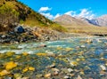 Fast mountain river in mountains of Caucasus Royalty Free Stock Photo