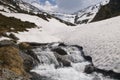 Fast mountain river in romanian carpathians Royalty Free Stock Photo