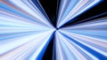 Fast movement through tunnel. Animation. Fast movement through cyber tunnel with neon stripes in space. Dizzying traffic