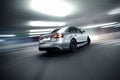Fast moving car night version Royalty Free Stock Photo
