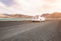 Fast moving car on the road Royalty Free Stock Photo