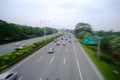 Fast moving car on road Royalty Free Stock Photo