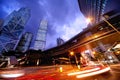 Fast moving cars at night Royalty Free Stock Photo