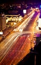 Fast moving cars at night Royalty Free Stock Photo