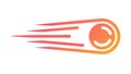 Fast Moving Meteor Icon for Speed Dynamic Motion, vector design Generative AI Royalty Free Stock Photo