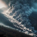 Fast moving pyroclastic flow Royalty Free Stock Photo
