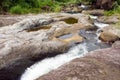 Fresh river water running over rocks as seen at a remote location in the Windward Islands Royalty Free Stock Photo