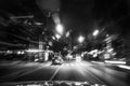 Fast moving traffic light trails at night in Bangkok, Blur Royalty Free Stock Photo