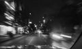 Fast moving traffic light trails at night in bangkok, Blur Royalty Free Stock Photo