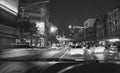 Fast moving traffic light trails at night in bangkok, Blur Royalty Free Stock Photo