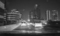 Fast moving traffic light trails at night in Bangkok Royalty Free Stock Photo