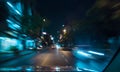 Fast moving traffic light trails at night in bangkok, Blur Royalty Free Stock Photo