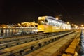 Fast moving tram in Budapest