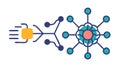 Fast Network Processing Connected Systems, vector design Generative AI Royalty Free Stock Photo