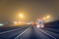 Fast night driving on highway Royalty Free Stock Photo
