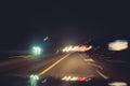 Fast night driving on highway Royalty Free Stock Photo