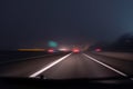 Fast night driving on highway Royalty Free Stock Photo