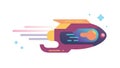 Fast Orange Rocket Space Vector Icon, vector design Generative AI Royalty Free Stock Photo