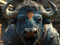 Fast-Paced Buffalo in Motion Blur Royalty Free Stock Photo