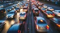 Fast-paced city movement during peak rush hour time. Royalty Free Stock Photo