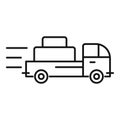 Fast parcel delivery icon, outline style